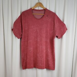 Lululemon Camo Metal Vent Tech Short Sleeve Shirt Red Pink Size XXL